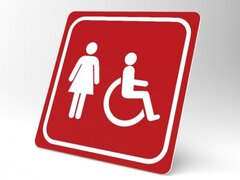 Placuta rosie pentru femeie cu persoana cu handicap